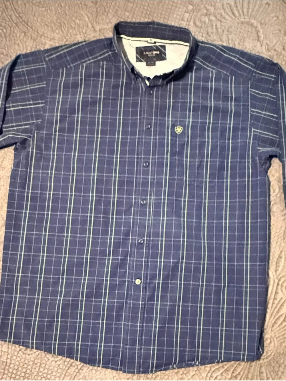 Cinch Modern Fit Green Paisley & Ariat Pro Series Blue Plaid Men’s XL Shirts Lot